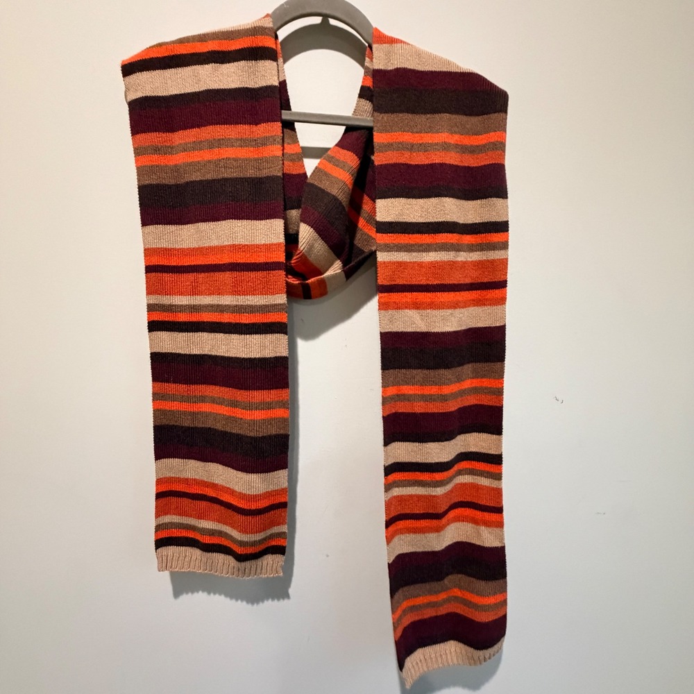 St John s Bay Striped Scarf Unisex OS Knit Soft Warm Earthy Indie Boho Lng